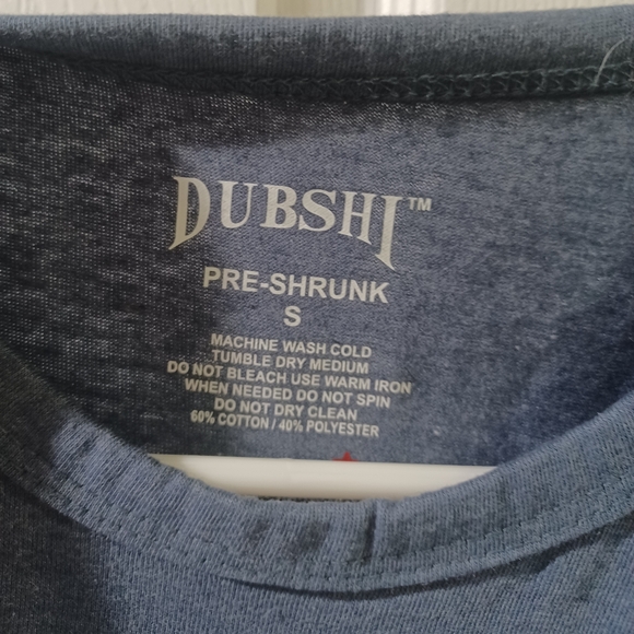 Blue Graphic Tank Top with Dubai Skyline Design - Picture 2 of 4